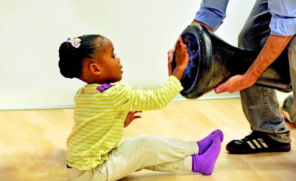 Baby playing the drums