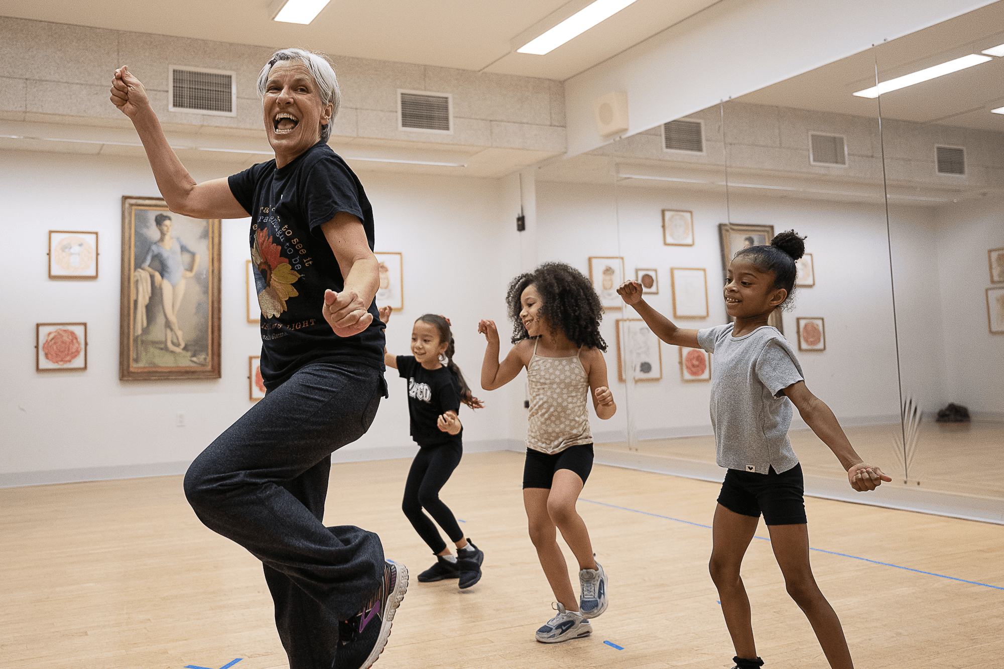 NDI Artistic Director Kay Gayner with NDI students. Photo by Christopher Duggan